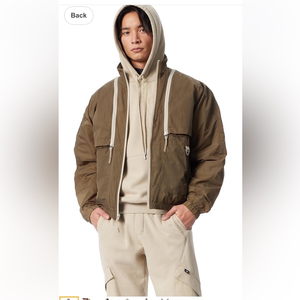 Men's Olive Windbreaker Jacket